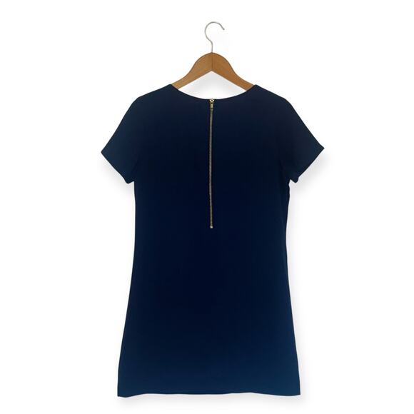 Lulus Shift And Stout Dress Size S Navy Blue Short Sleeve Shift Mini Dress - Picture 4 of 11